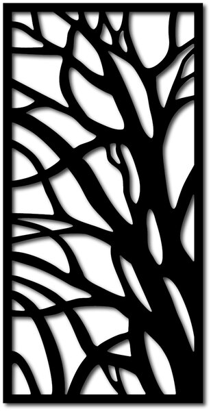 Abstraktný dizajn rastlinných vetiev dekorácia na stenu - LOSMOS: Prírodná preglejka - Topoľ natural 40 x 20 cm 3887-43213 PR0282 HEU+