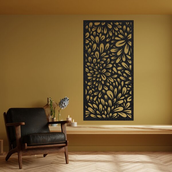 Abstraktný obraz kvetov na stenu | PINIIA: Preglejka Topoľ - Honey 3071 80 x 40 cm 3889-85573 PR0284