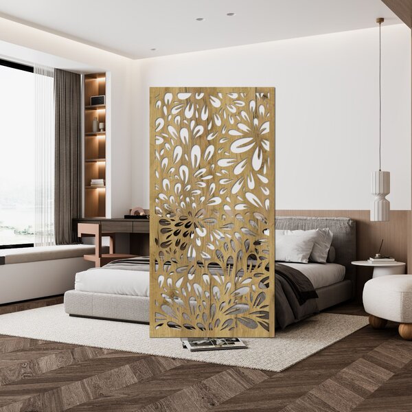 Abstraktný obraz kvetov na stenu | PINIIA: Preglejka Topoľ - Honey 3071 80 x 40 cm 3889-85573 PR0284