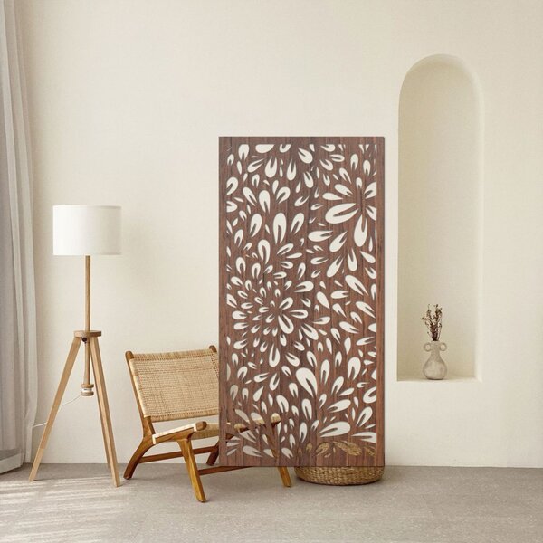 Abstraktný obraz kvetov na stenu | PINIIA: Preglejka Topoľ - Honey 3071 80 x 40 cm 3889-85573 PR0284