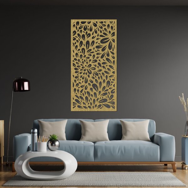Abstraktný obraz kvetov na stenu | PINIIA: Preglejka Topoľ - Honey 3071 80 x 40 cm 3889-85573 PR0284