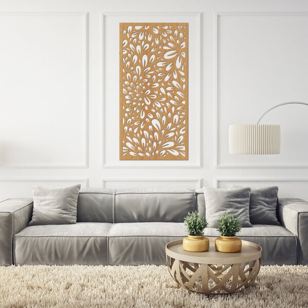 Abstraktný obraz kvetov na stenu | PINIIA: Preglejka Topoľ - Honey 3071 80 x 40 cm 3889-85573 PR0284