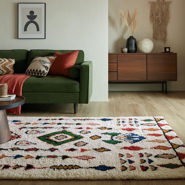 Flair Rugs , Kusový koberec Moroccan Fes Shaggy Multi, 120x170, viacfarebná, obývacia izba
