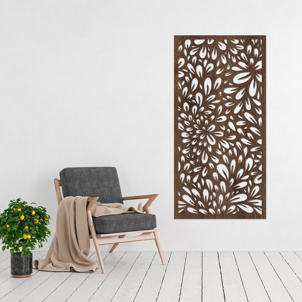 Abstraktný obraz kvetov na stenu | PINIIA: Preglejka Topoľ - Honey 3071 80 x 40 cm 3889-85573 PR0284