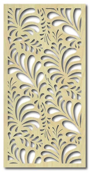 Elegantný drevený panel s kvetinovým vzorom | PIKI: Prírodná preglejka - Topoľ natural 40 x 20 cm 3891-43447 PR0286 HEU+