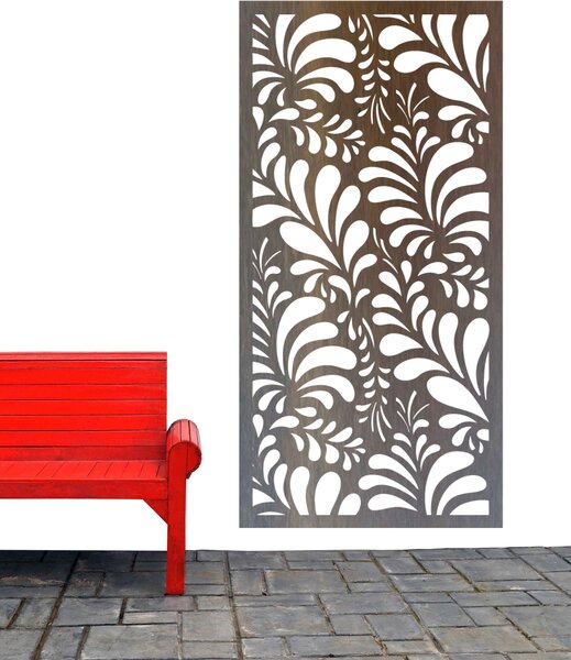 Elegantný drevený panel s kvetinovým vzorom | PIKI: Prírodná preglejka - Topoľ natural 40 x 20 cm 3891-43447 PR0286 HEU+