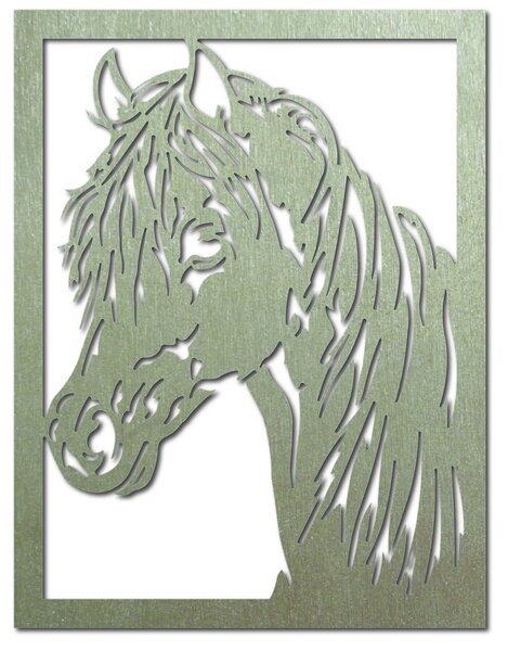 Vyrezávaný obraz na stenu z drevenej preglejky hlava koňa: Prírodná preglejka - Topoľ natural 40 x 50 cm 3907-44546 PR0293