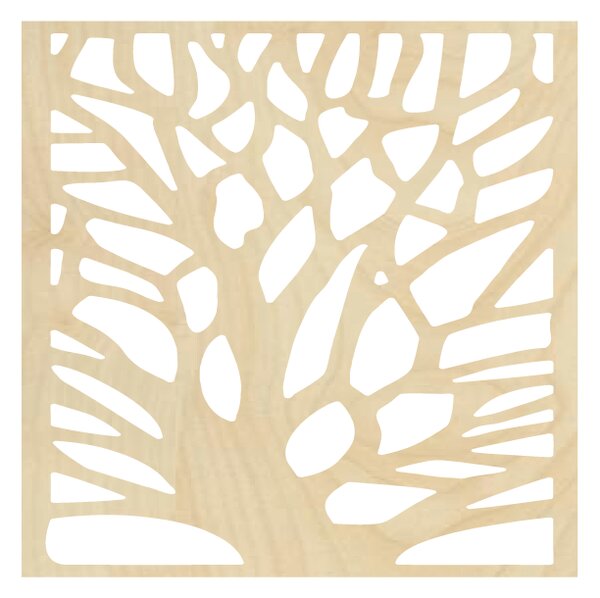 Vyrezávaný obraz na stenu z drevenej preglejky strom ORECH: Prírodná preglejka - Topoľ natural Rozmer 20 x 20 cm 3899-43750 PR0291 HEU+