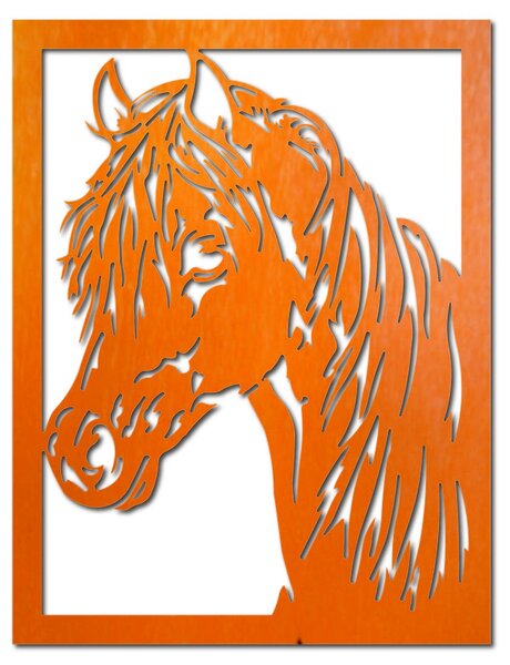 Vyrezávaný obraz na stenu z drevenej preglejky hlava koňa: Prírodná preglejka - Topoľ natural 40 x 50 cm 3907-44546 PR0293