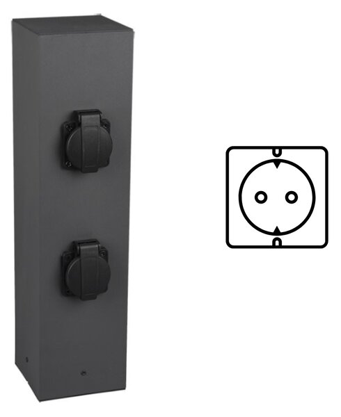 Trio 9964-42 zásuvkový stĺpik Garden Socket 4zásuvky | max 3600W - typ schuko, antracit