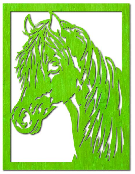 Vyrezávaný obraz na stenu z drevenej preglejky hlava koňa: Prírodná preglejka - Topoľ natural 40 x 50 cm 3907-44546 PR0293