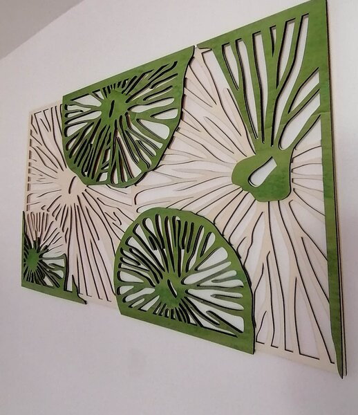 Drevený obraz na stenu - KIWIKI: Model 1 46 x 80 cm 3918-45190 PR0301 multi green