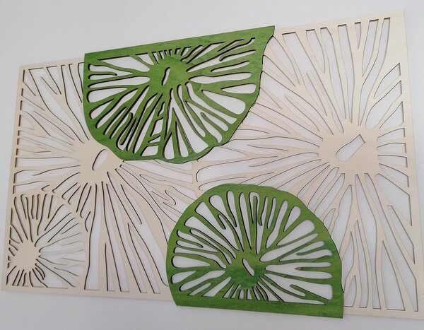 Drevený obraz na stenu - KIWIKI: Model 1 46 x 80 cm 3918-45190 PR0301 multi green