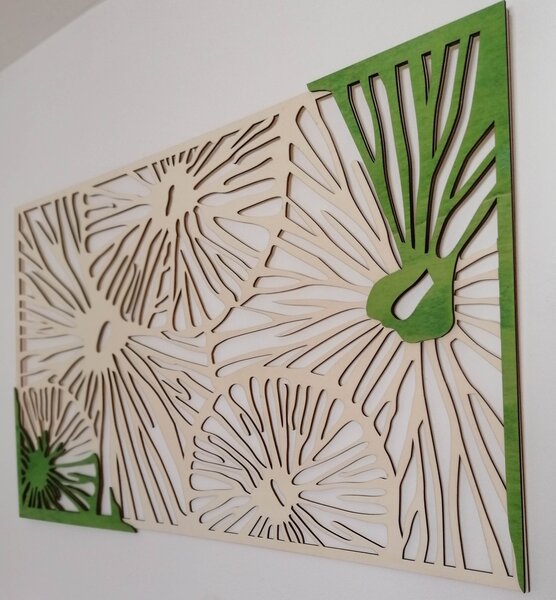 Drevený obraz na stenu - KIWIKI: Model 1 46 x 80 cm 3918-45190 PR0301 multi green