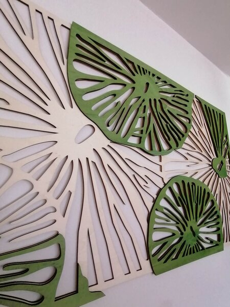 Drevený obraz na stenu - KIWIKI: Model 1 46 x 80 cm 3918-45190 PR0301 multi green