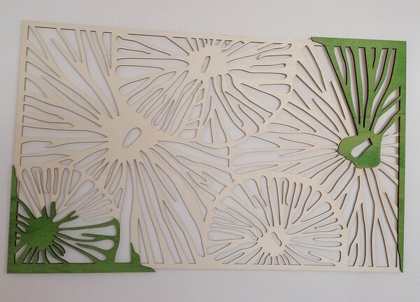 Drevený obraz na stenu - KIWIKI: Model 1 46 x 80 cm 3918-45190 PR0301 multi green