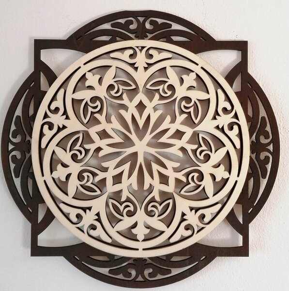 Drevený obraz, elegantný dekor na stenu - FANTÁZIA: Preglejka - Červená (moridlo) Rozmer 50 x 50 cm 3921-45730 PR0304