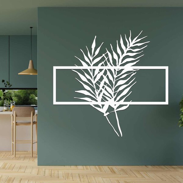 Drevený obraz s minimalistickými listami v ráme - PAPRADE: HDF - Javor 50 x 37 cm 3920-104826 HDF0303