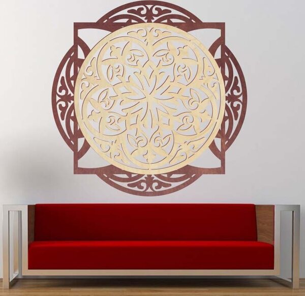 Drevený obraz, elegantný dekor na stenu - FANTÁZIA: Preglejka - Červená (moridlo) Rozmer 50 x 50 cm 3921-45730 PR0304