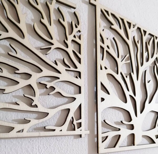 Drevený obraz strom - vetvy konáre: Prírodná preglejka - Topoľ natural 50 x 100 cm 3924-46036 PR0307 picture 3 pieces