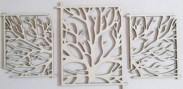 Drevený obraz strom - vetvy konáre: Prírodná preglejka - Topoľ natural 50 x 100 cm 3924-46036 PR0307 picture 3 pieces