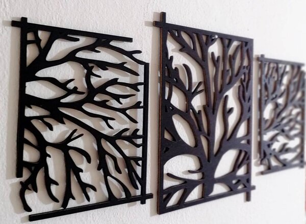 Drevený obraz strom - vetvy konáre: Prírodná preglejka - Topoľ natural 50 x 100 cm 3924-46036 PR0307 picture 3 pieces