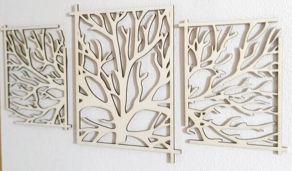 Drevený obraz strom - vetvy konáre: Prírodná preglejka - Topoľ natural 50 x 100 cm 3924-46036 PR0307 picture 3 pieces