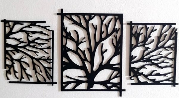 Drevený obraz strom - vetvy konáre: Prírodná preglejka - Topoľ natural 50 x 100 cm 3924-46036 PR0307 picture 3 pieces