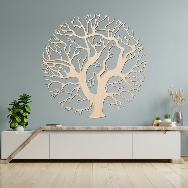 Drevený obraz na stenu strom v kruhu | ZITNAK: Preglejka Topoľ - Honey 3071 30 x 30 cm 3926-94365 PR0309