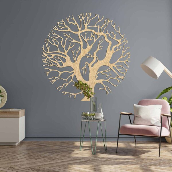 Drevený obraz na stenu strom v kruhu | ZITNAK: Preglejka Topoľ - Honey 3071 30 x 30 cm 3926-94365 PR0309
