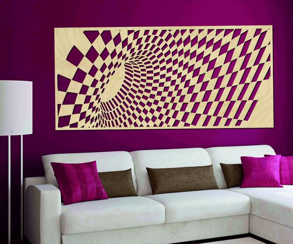 Vkusný obraz na stenu z drevenej preglejky ÚLETT: Prírodná preglejka - Topoľ natural 50 x 25 cm 3925-46181 PR0308