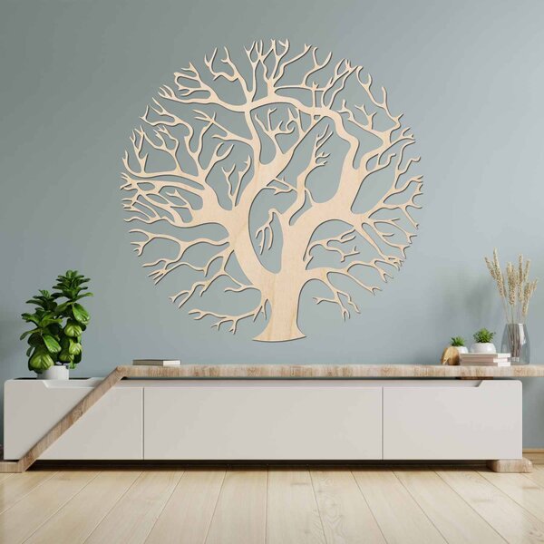 Drevený obraz na stenu strom v kruhu | ZITNAK: Preglejka Topoľ - Honey 3071 30 x 30 cm 3926-94365 PR0309