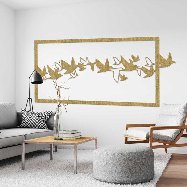 Obraz na stenu vtáky - ORRO: Preglejka Topoľ - Honey 3071 80 x 40 cm 3928-100137 PR0312