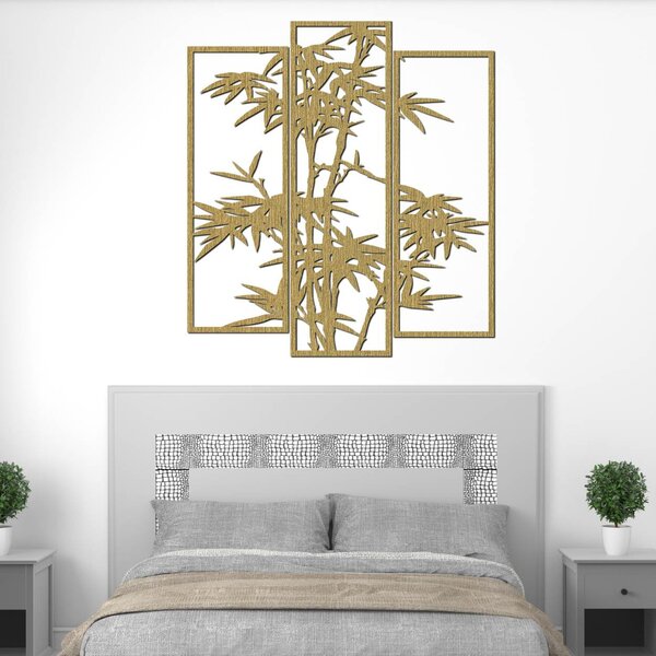 Moderný trojdielny obraz s bambusovým motívom - BAMBO: Preglejka Topoľ - bez povrchovej úpravy 30 x 30 cm 3927-107584 PR0310