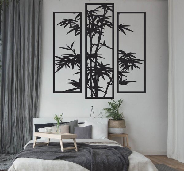 Moderný trojdielny obraz s bambusovým motívom - BAMBO: Preglejka Topoľ - bez povrchovej úpravy 30 x 30 cm 3927-107584 PR0310