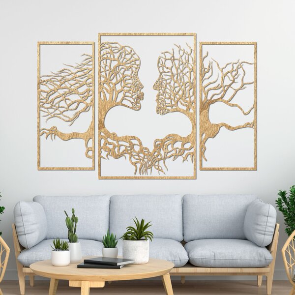Drevený obraz na stenu Žena a Muž | SERCE: Preglejka Topoľ - Honey 3071 40 x 33 cm 3932-81714 FB-PR0314