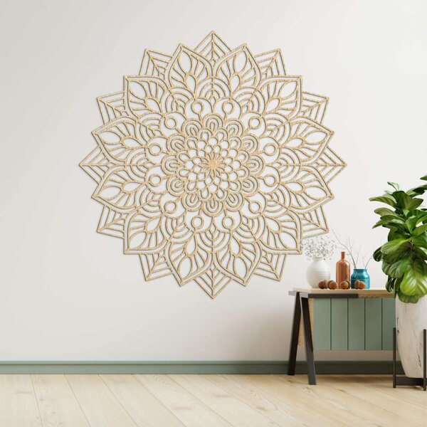 Mandala prémiový dekor s nadčasovým dizajnom - ORNELLA: Prírodná preglejka - Topoľ natural Rozmer 50 cm 3938-47670 PR0319-A