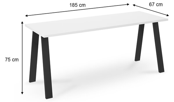Jedálenský stôl Kleo 185x67 - biela