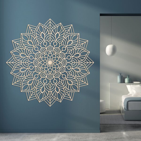 Mandala prémiový dekor s nadčasovým dizajnom - ORNELLA: Prírodná preglejka - Topoľ natural Rozmer 50 cm 3938-47670 PR0319-A