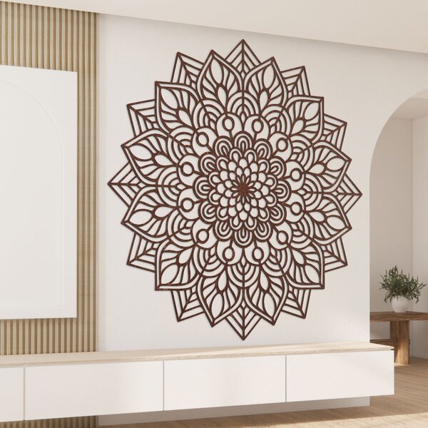 Mandala prémiový dekor s nadčasovým dizajnom - ORNELLA: Prírodná preglejka - Topoľ natural Rozmer 50 cm 3938-47670 PR0319-A