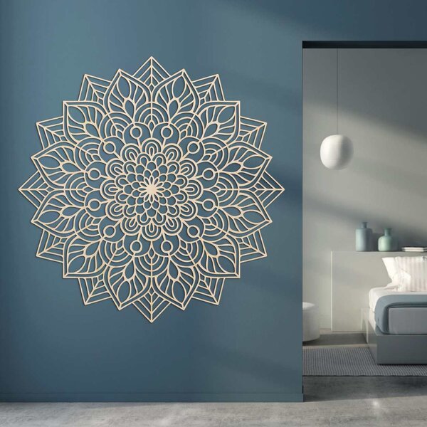 Mandala prémiový dekor s nadčasovým dizajnom - ORNELLA: Prírodná preglejka - Topoľ natural Rozmer 50 cm 3938-47670 PR0319-A