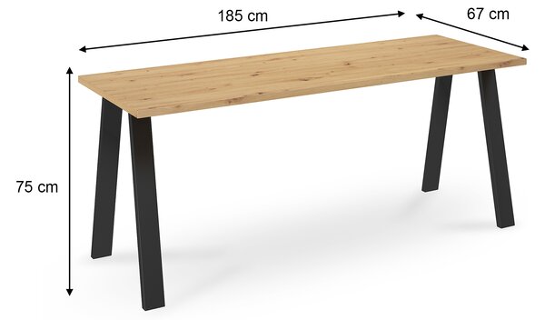 Jedálenský stôl Kleo 185x67 - dub artisan