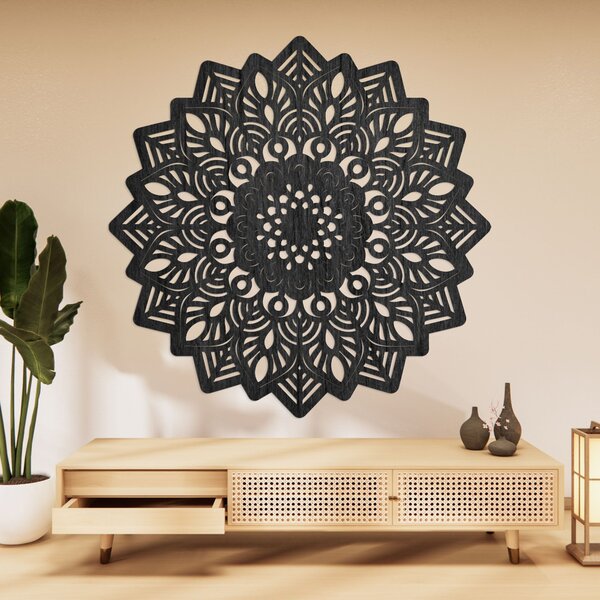 Drevená dekorácia na stenu mandala slnka - SOLIS: Preglejka Topoľ - Honey 3071 20 cm 3939-99385 PR0319-B
