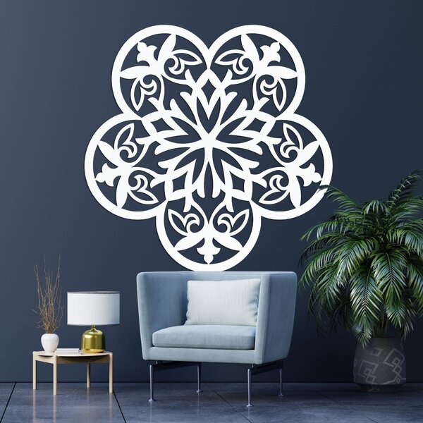 Drevená dekorácia na stenu mandala tichý kvet - FLORIVA: Preglejka Topoľ - Honey 3071 20 cm 3943-98465 PR0321