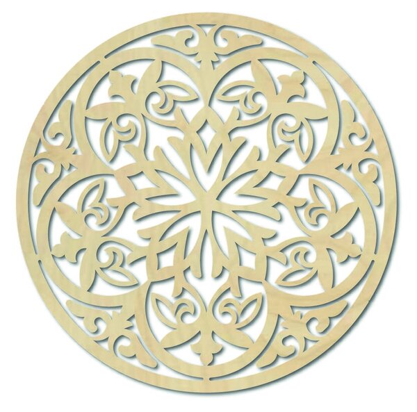 Magická drevená mandala - obraz na stenu: Preglejka - Silver farba Rozmer 40 cm 3941-48101 PR0320