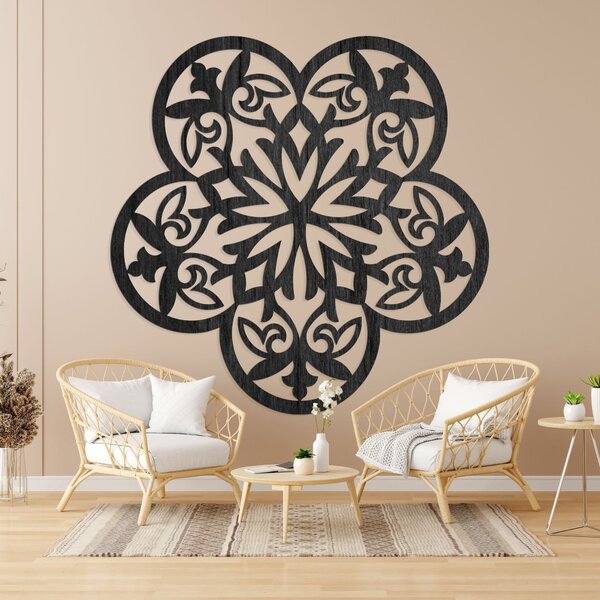 Drevená dekorácia na stenu mandala tichý kvet - FLORIVA: Preglejka Topoľ - Honey 3071 20 cm 3943-98465 PR0321