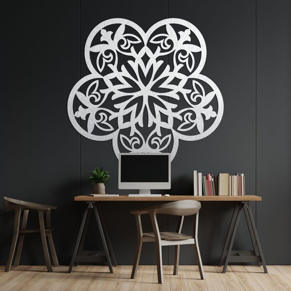 Drevená dekorácia na stenu mandala tichý kvet - FLORIVA: Preglejka Topoľ - Honey 3071 20 cm 3943-98465 PR0321