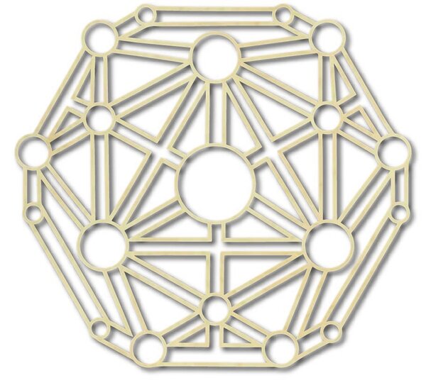 Geometrický obraz na stenu vyrezávaný z drevenej preglejky: Prírodná preglejka - Topoľ natural Rozmer 50 cm 3956-49133 PR0330
