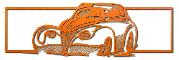 Retro stylizované drevené auto – dekoratívny obraz na stenu - SAMUEL: Prírodná preglejka - Topoľ natural 119 x 35 cm 3949-48935 PR0326