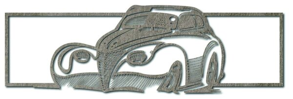 Retro stylizované drevené auto – dekoratívny obraz na stenu - SAMUEL: Prírodná preglejka - Topoľ natural 119 x 35 cm 3949-48935 PR0326